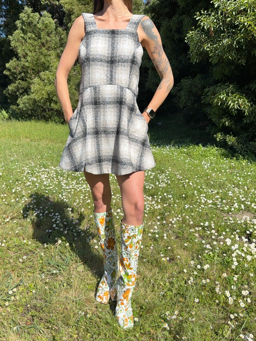 Anthropologie plaid romper dress NWT
